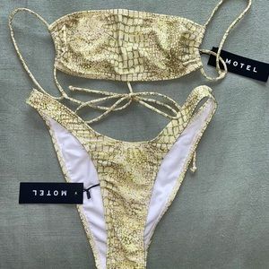 Princess Polly green crocodile print bikini